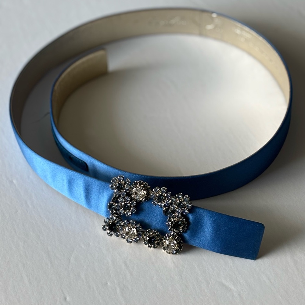 ROGER VIVIER EFFLORESCENSE BELT IN SATIN WITH LEATHER.